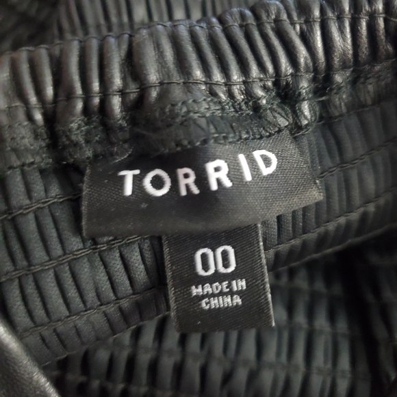 Torrid Peplum Faux Leather Smocked Top - Picture 5 of 10